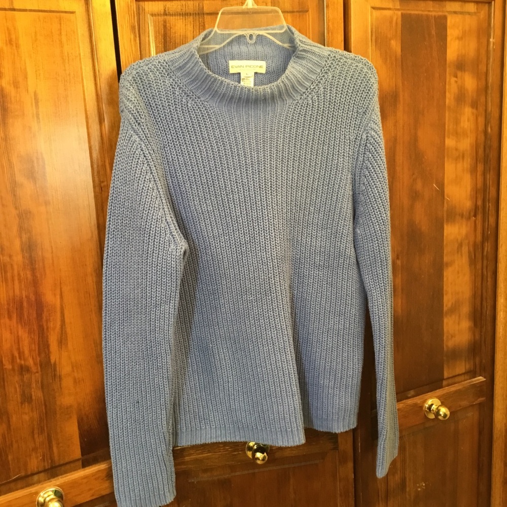 Evan Picone heavy knit sweater, L, cotton/ramie blend,
